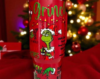 The Grinch Green or Red 20, 30, or 40 oz Stainless Steel Tumbler