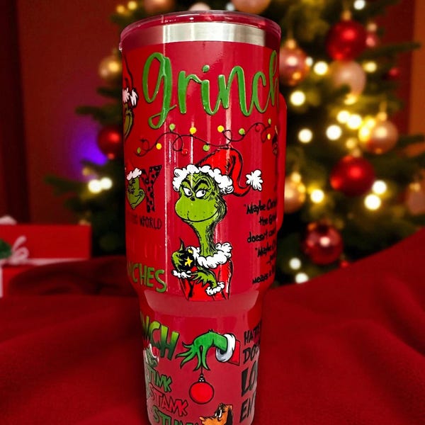 The Grinch Green or Red 20, 30, or 40 oz Stainless Steel Tumbler