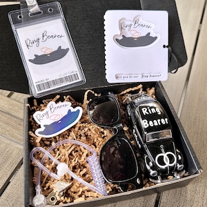 Ring Bearer Proposal Box, Personalized, Ring Security Gift, Ring Bearer Gift, Sunglasses, Ring Bearer ID, Ring Bearer Proposal, Gift Set