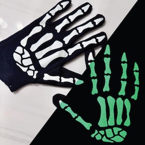 Sport Cycling Bike Motorcyle Skull Skeleton Goth Bone Full Finger Glove