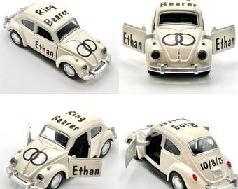 Custom Ring Bearer Gift, Ring Bearer Proposal, Ring Bearer Car, Groom Gift, Bridesmaid Gift, Engagement Part, Toy Car, Flower Girl Gift