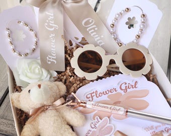 Flower Girl Proposal Box, Champagne Wedding, Flower Girl Bag, Flower Girl Gift Box, Flower Girl Jewelry, Flower Girl Sunglasses,Personalized