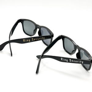 Ring Security Glasses, Personalized Ring Security Sunglasses, Custom Text Sunglasses, Ring Bearer Glasses, Wedding Boy Glasses, Child, Adult