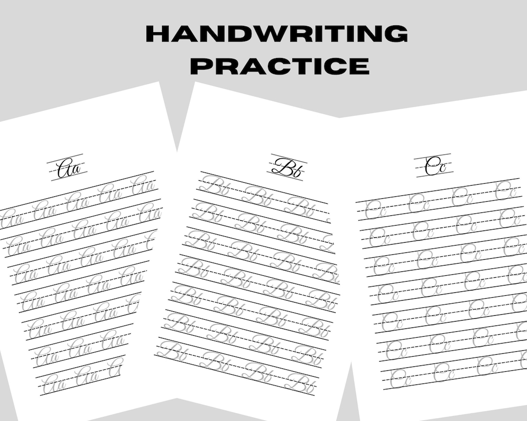 Printable Handwriting Worksheets. Aesthetic Handwriting. Etsy