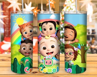 Cartoon Characters 20oz Skinny Tumbler Sublimation Designs, 3D Inflated Cartoon Tumbler for Straight/Tapered Png, Digital Download