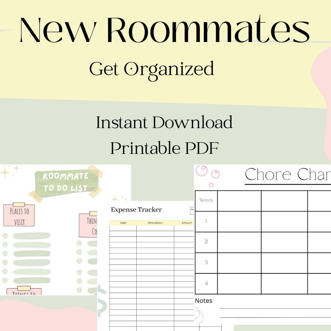 Chore Chart Roommate Expense Tracker Roommate Todo List Etsy