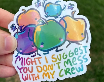Holographic Junimo Stardew Inspired 3 x 3 inch sticker