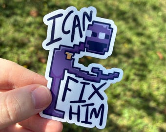 I Can Fix Him - Purple Guy 3 x 2 inch sticker