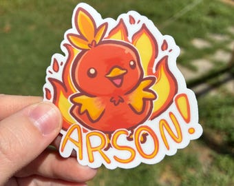 Arson Torchick 3 x 3 inch sticker