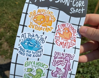 Recession-Core! 4 x 7 inch Sticker Sheet