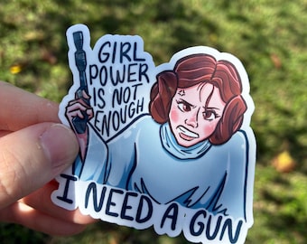 Girl Power Is Not Enough - Princess 3 x 3 inch sticker