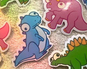 Goofy Lookin’ Dinosaurs  2 x 2 Inch 3 count Sticker Pack