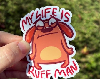 PBS Kids Inspired Ruff Man Dog 3 x 2 inch sticker