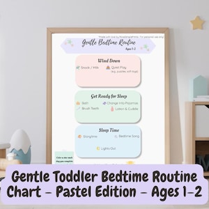 Pastel Bedtime Chart for Happy Tots | Promote Peaceful Nighttime Routines | Montessori-Inspired Design | Digital Download