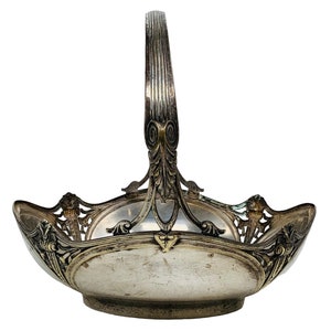 Antique WMF Art Nouveau Silver Plated basket / bowl, Germany early 20th century