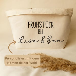 Brotkorb personalisiert| Brotbeutel mit Namen| Brötchentasche aus Stoff| einzigartiges Einzugsgeschenk|Brotzeit |Frühstückskörbchen
