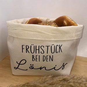 Brotkorb personalisiert| Brotbeutel mit Namen| Brötchentasche aus Stoff| einzigartiges Einzugsgeschenk|Weihnachtsgeschenk|Frühstückskörbchen
