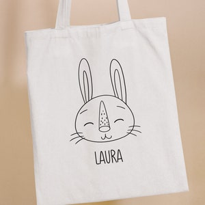 Jutebeutel personalisiert Hase | Kindertasche mit Namen |Wechselkleidung Kita | Wechselsachen Kindergarten | Stoffbeutel Kind |Tasche Motiv