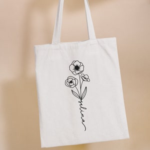 Jute bag personalized flower | Fabric bag with name | gift girlfriend | Christmas Mom | Cloth bag colleague | bag motif | Floral