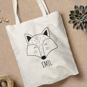 Jutebeutel personalisiert Fuchs | Kindertasche mit Namen |Wechselkleidung Kita | Wechselsachen Kindergarten | Stoffbeutel Kind |Tasche Motiv