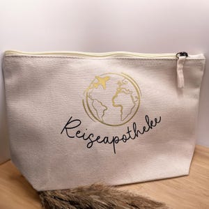 Reiseapotheke Tasche|mit Namen|Medikamententasche|Baumwolltäschen bedruckt|personalisiertes Geschenk|Urlaubsessentials|für kleine Notfälle