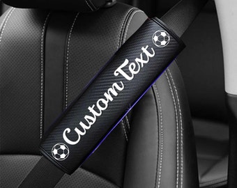Custom Car Seat Belt Cover Text Logo Name Leather 2pcs Vehicle Safety Belt Protect Interior Car Accessories Color