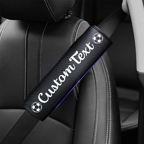 Custom Car Seat Belt Cover Text Logo Name Leather 2pcs Vehicle Safety Belt Protect Interior Car Accessories Color