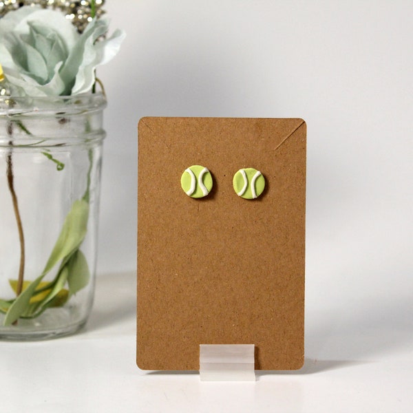 Tennis Ball, Sports, Handcrafted, Clay, Stud, Earrings