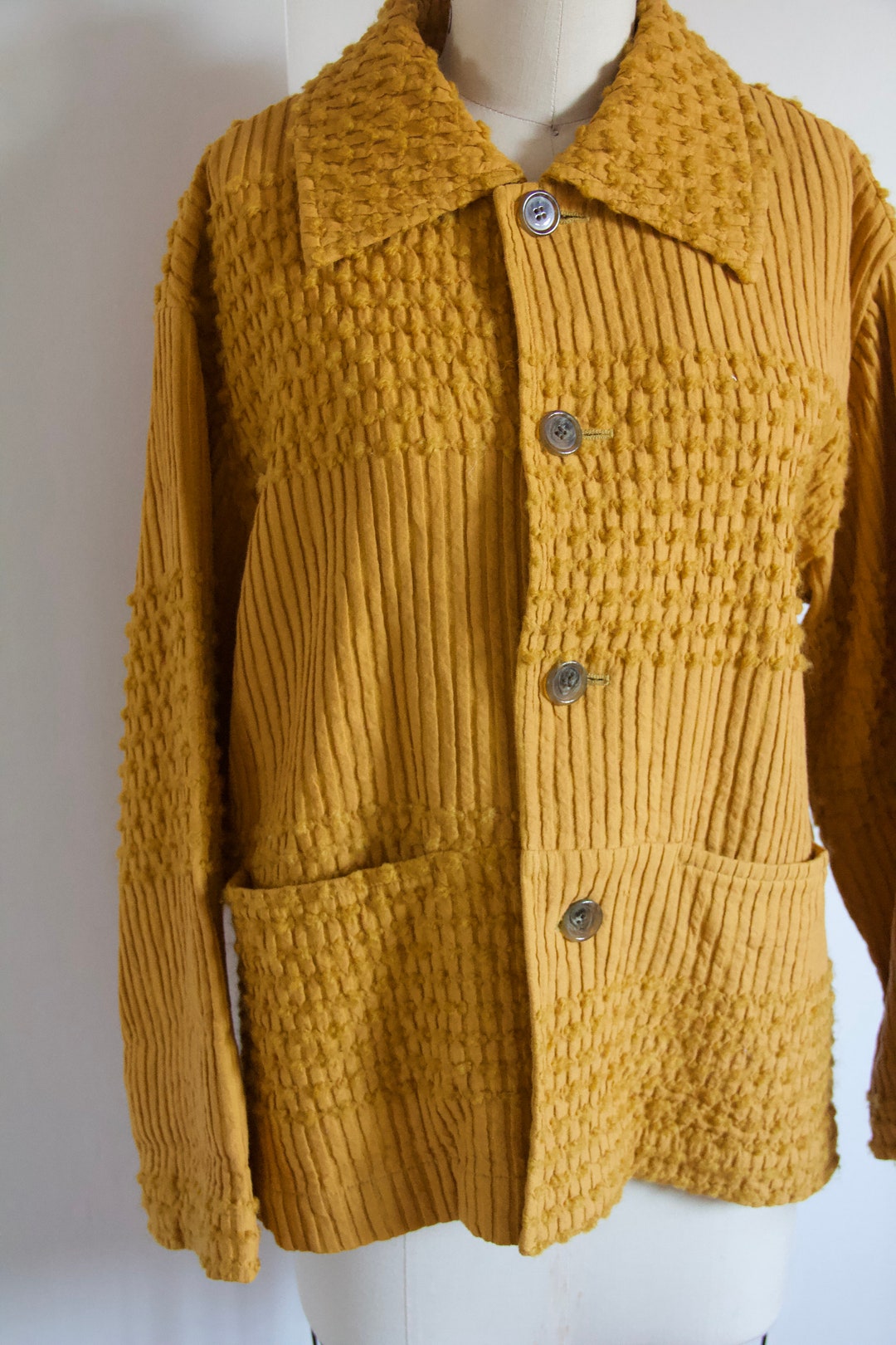 Hai Sporting Gear - Issey Miyake 70s Mustard Textured Cotton