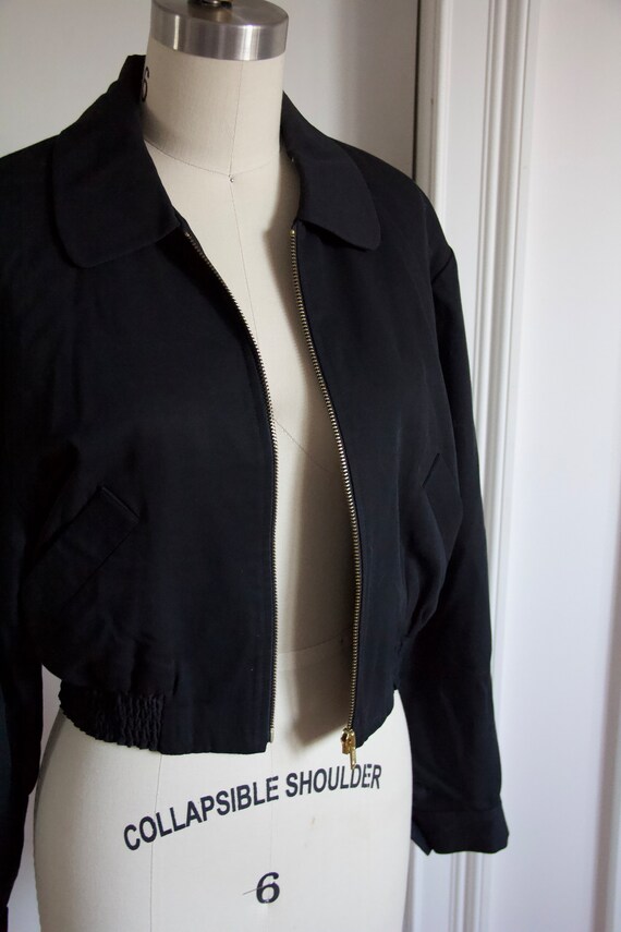 Vintage Ann Taylor Black Bomber Jacket - image 6