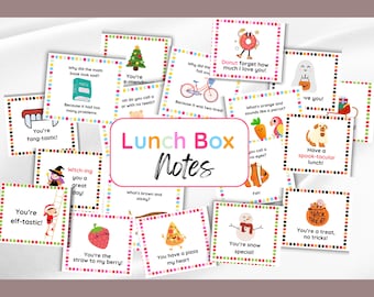 Lunch notes, lunch box cards, Joke Lunch Box Notes, encouragement cards, teaching printables, Back To School Notes, lunch notes for kids