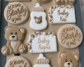 2 Dozen We Can Bearly Wait Baby Shower Cookies