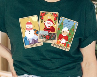 Christmas Shirt, Christmas Tarot Cards, Cute Holiday Shirt, Funny Xmas Shirt, Christmas Lover Shirt, Witchy Christmas, Goth Christmas