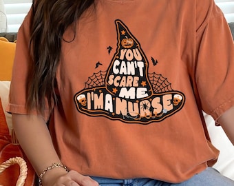 Camisa de enfermera de Halloween, camisas de enfermera registrada, camisa de enfermería, camisa de enfermería divertida, camisa de enfermera linda, no puedes asustarme soy una camisa de enfermera, regalo de enfermera