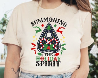 Goth kerstshirt, kerst Ouija, Ouija shirt, gotische kerst, het oproepen van de vakantiegeest, grappig kerstshirt, vakantiekleding