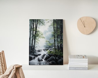 Mancave Art, Bamboo Brook, Mancave Wall Decor, Boho Decor, Zen Art, Asian Art, Japanese Art, Moody, Emotional, Calming Atmosphere, Yoga Room
