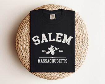 Halloween Comfort Colors Shirt, Salem Shirt, Fall Shirt, Spooky T Shirt, Witch Shirt, Witchy Shirt, Witch Trials, Massachusetts, Goth Shirt