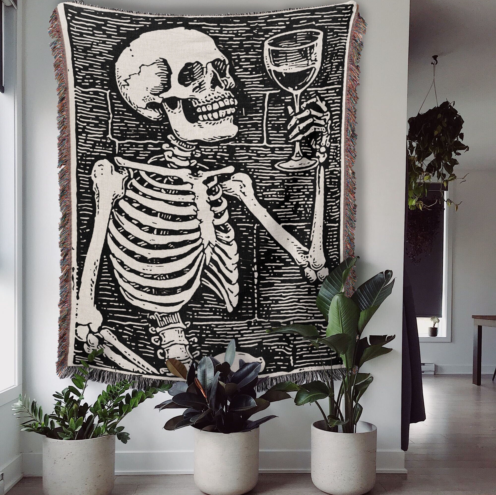 Skeleton Tapestry Etsy