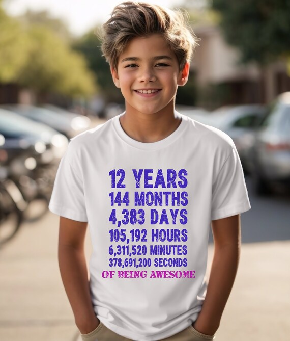 Kids 12 Years Old 144 Months Tshirt 12th Birthday Gift Ideas Kids 12 Years Old 144 Months Tshirt 12th Birthday Gift Ideas