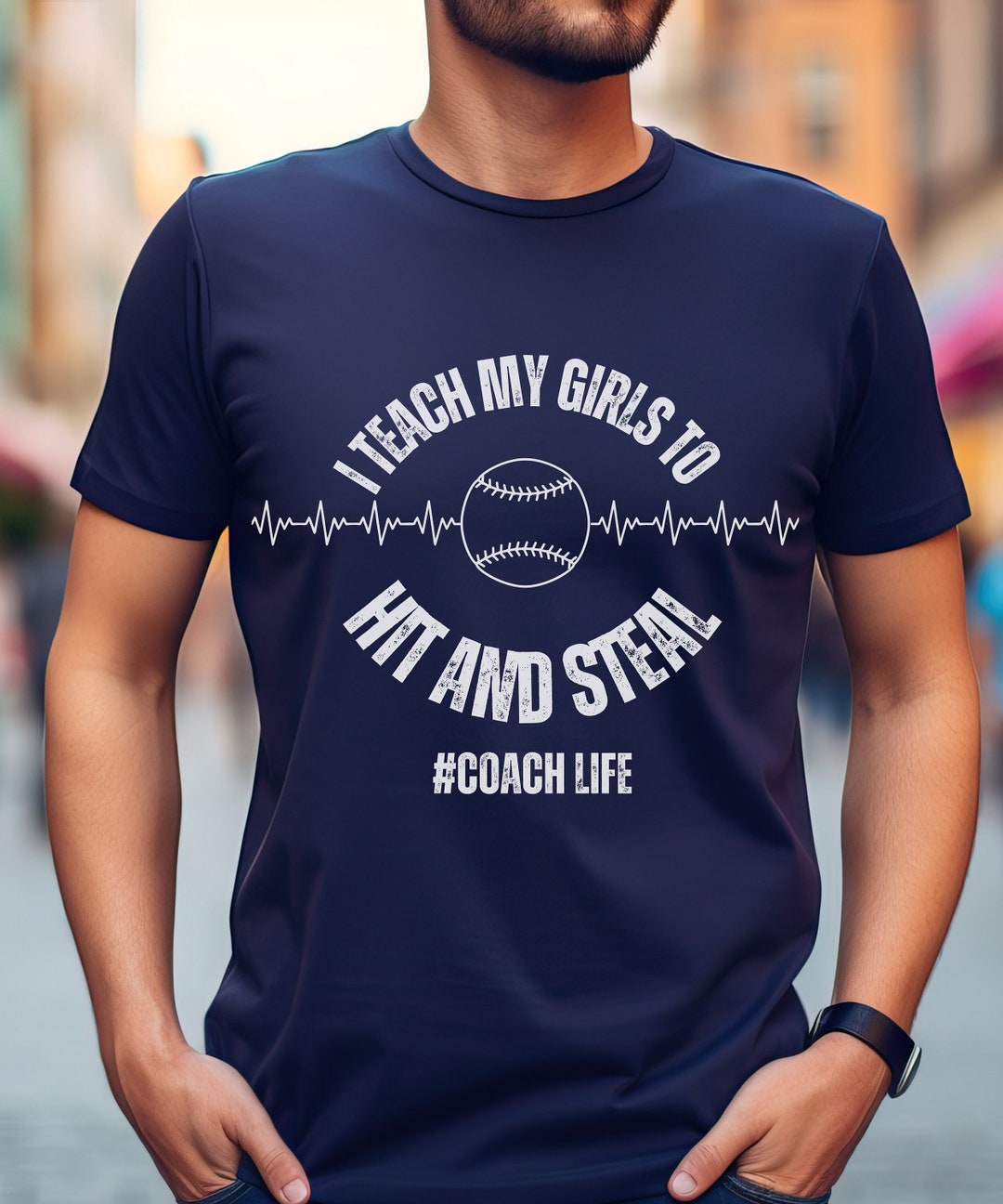 Girls Softball Coach Tshirt, I Teach My Girls to Hit and Steal, Funny