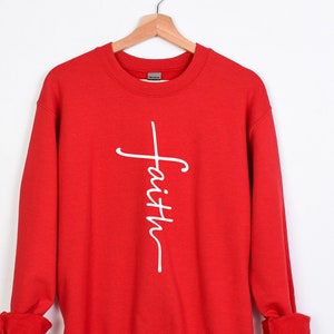 Faith Cross Sweatshirt: Christian Gift Shirt