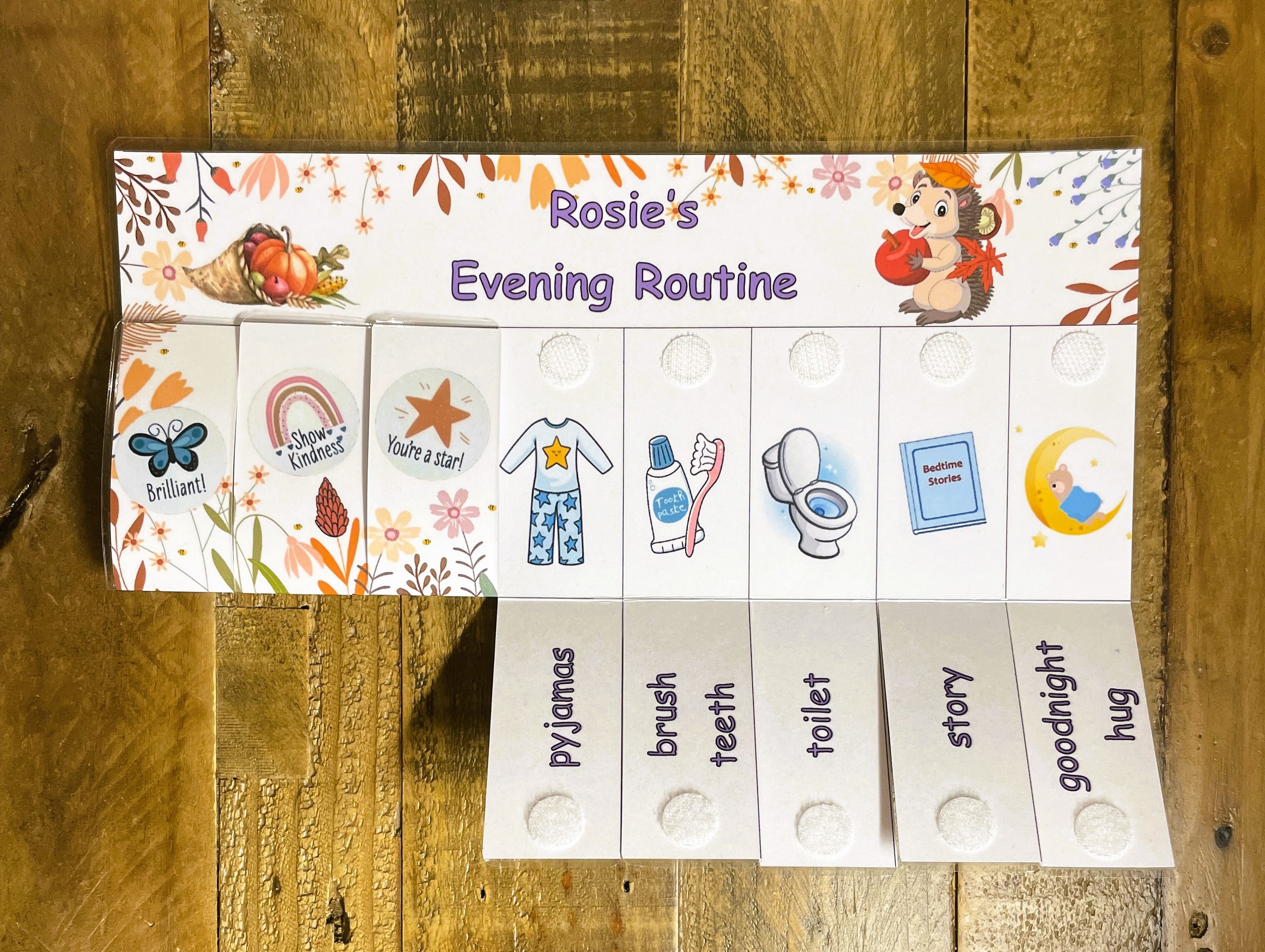 Personalised Handmade Visual Routine Chart Morning /evening Learning ...