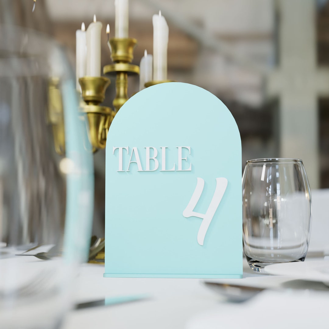 3D Acrylic Table Number Sign for Wedding Table Numbers Sign Etsy
