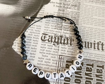 Taylor Swift Reputation Black Star Adjustable Friendship Bracelet