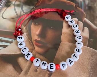 Taylor Swift Red All Too Well F The Patriarchy Adjustable Friendship Bracelet