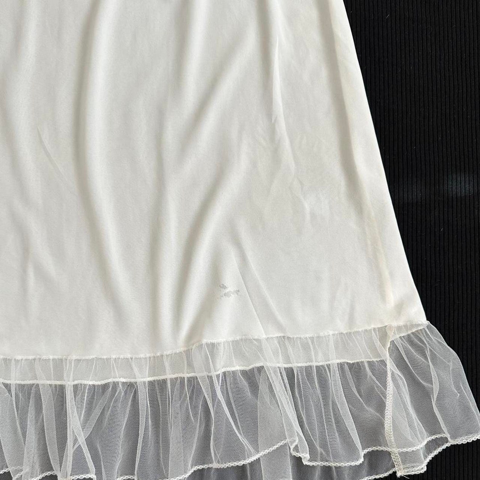 Handmade White Sheer Nylon Satin Slip Midi Skirt Etsy — free download