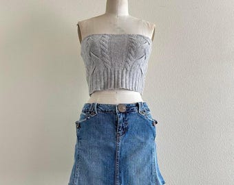 handmade gray knit bandeau