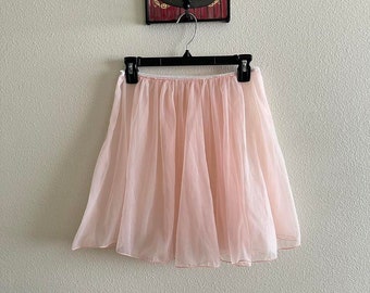 Handmade pink sheer mini skirt