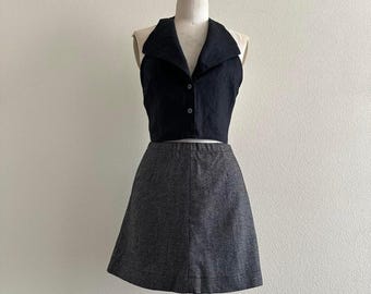 handmade charcoal gray mini skirt