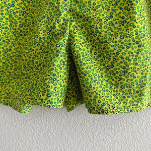 handmade funky green yellow micro floral print lounge shorts image 3